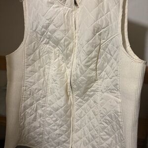 Woman Within Quilted Cream Vest